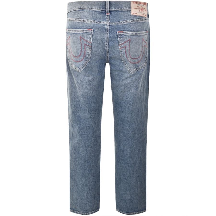 パンツ TRUE RELIGION RICKY STUDS STRAIGHT DENIM True Religion Mens Original Ricky Black Denim Jeans With